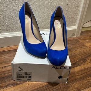 Blue suede heels. Excellent condition. Hardly worn.